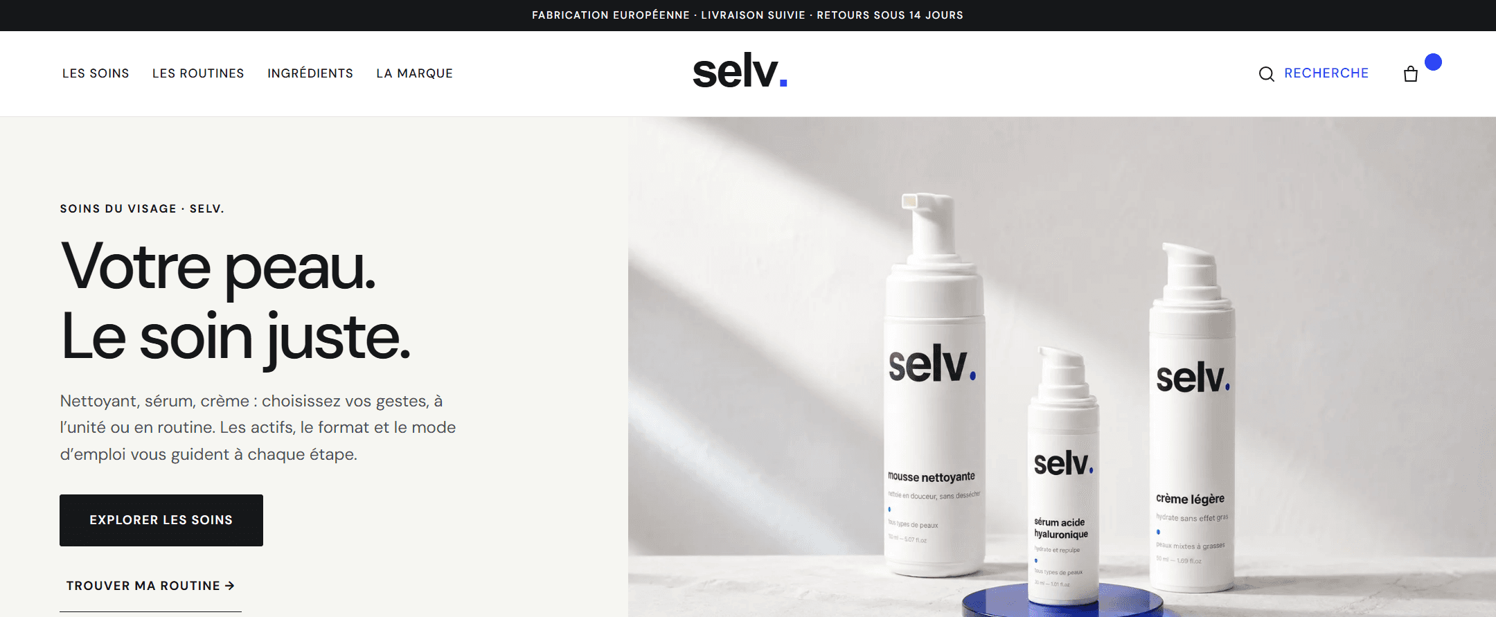selv. & SkinMatch — Une marque de soins, et le conseiller qui construit la routine.